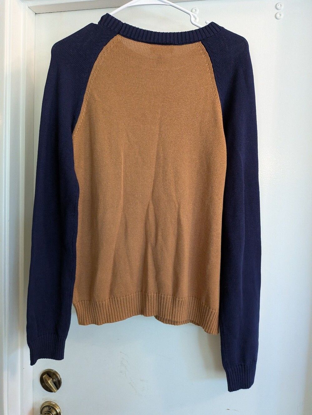Modcloth Brown & Navy Owl Intarsia Crewneck Sweater Sample Size Small Oversized - Picture 5 of 5